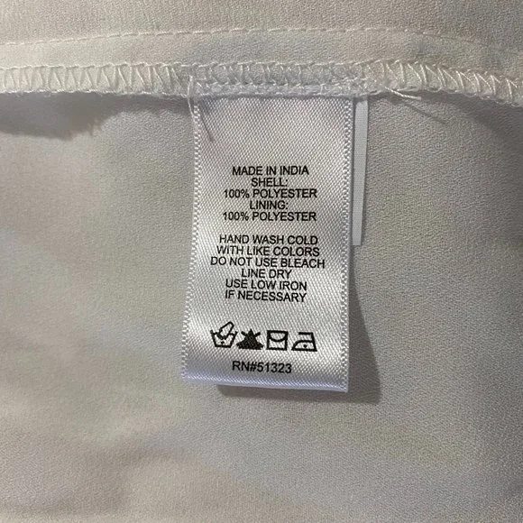 SOLD! CeCe Tie Neck & Cuffs Floral Eyelet Top In Soft Ecru size PL White - Picture 8 of 8